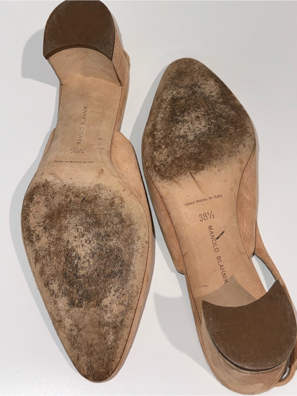 Manolo Blahnik Allurasa slingback block heels nude side 38.5 - Picture 10 of 11